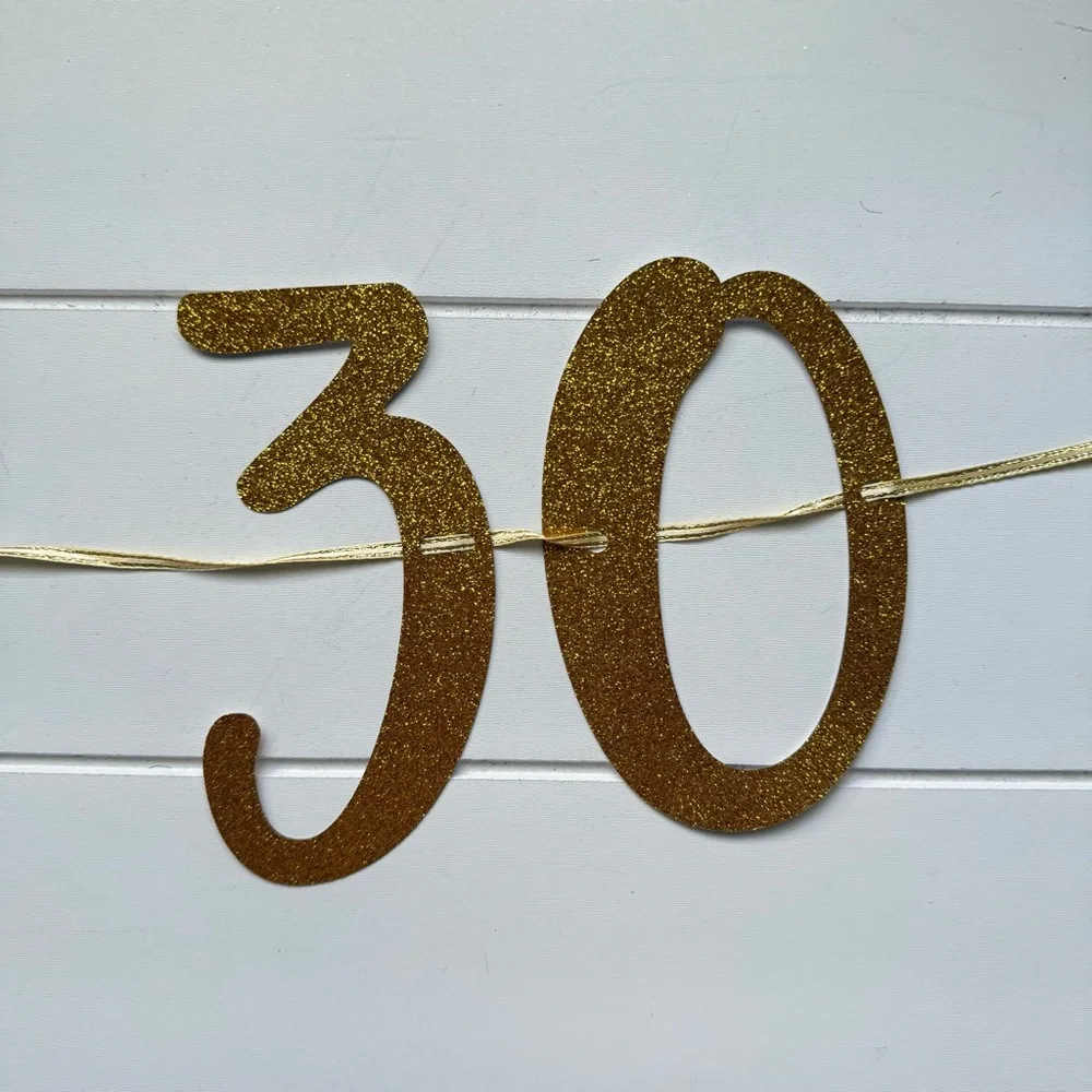 Gold Banner 30th Birthday Party Decorations